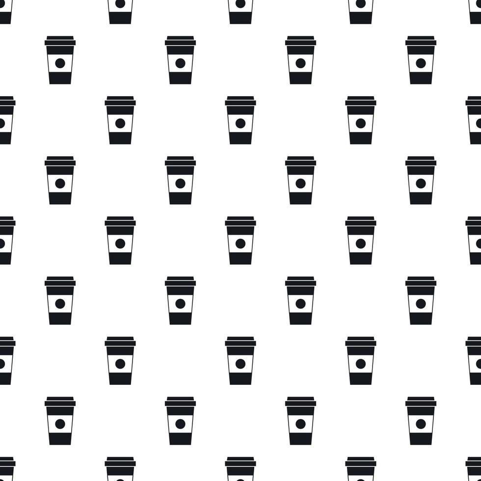 Coffee in take away cup pattern, simple style vector