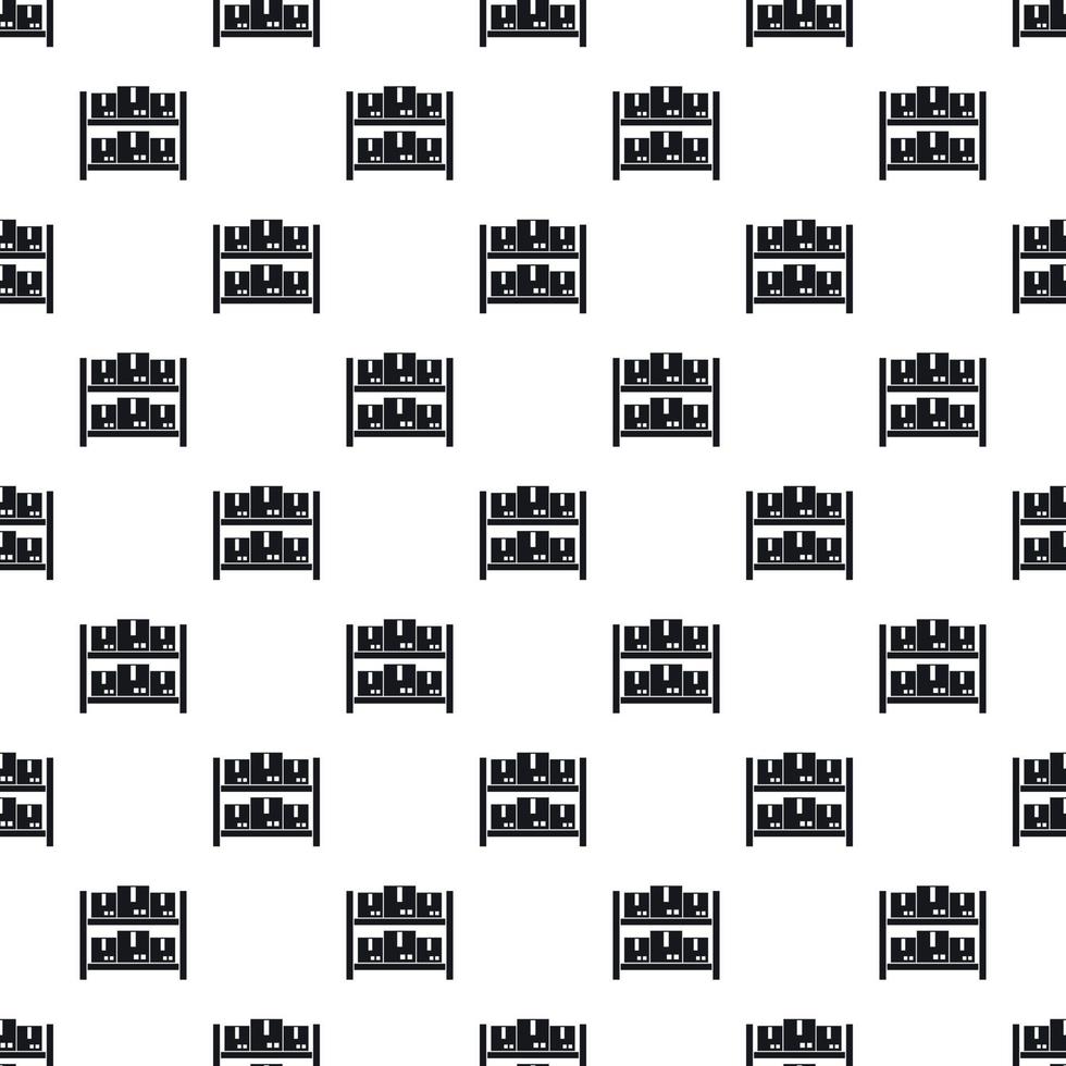 Shelves with cardboard boxes pattern, simple style vector