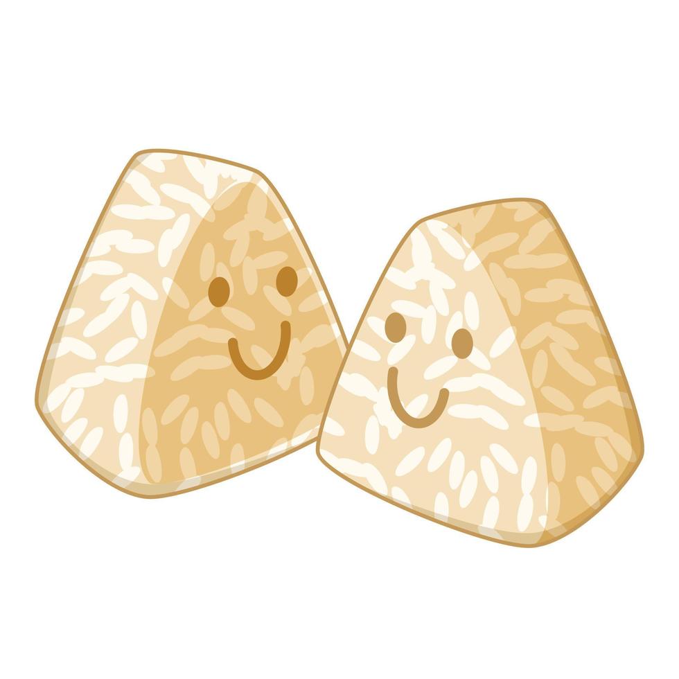 onigiri, icono de bolas de hielo, estilo de dibujos animados vector