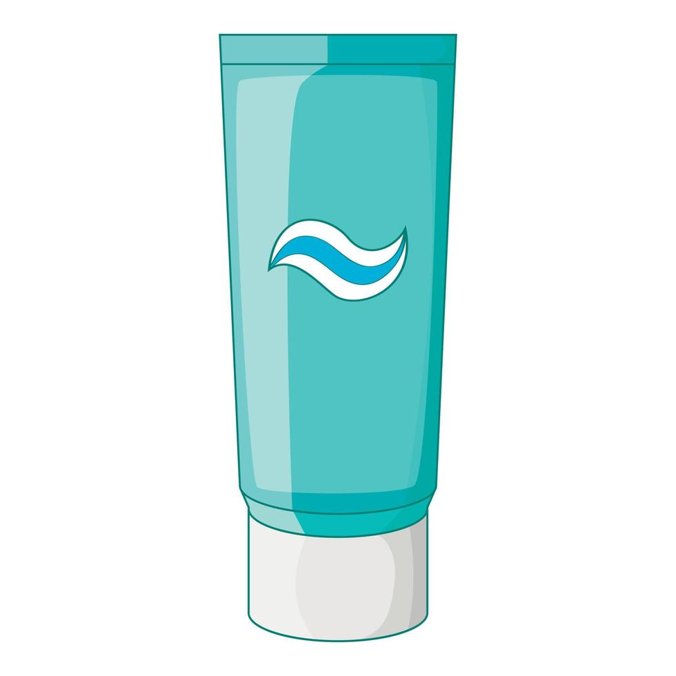 Toothpaste in blue tube icon, cartoon style vector