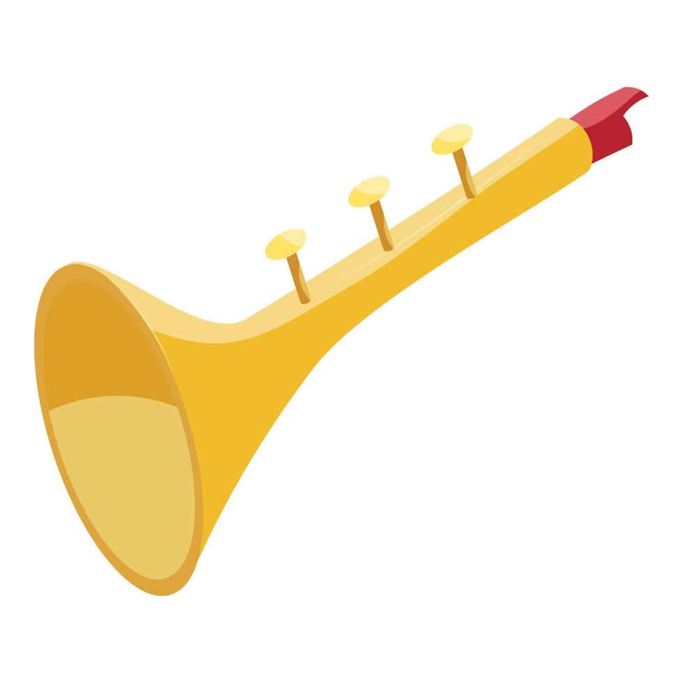 Toy trumpet icon, cartoon style vector