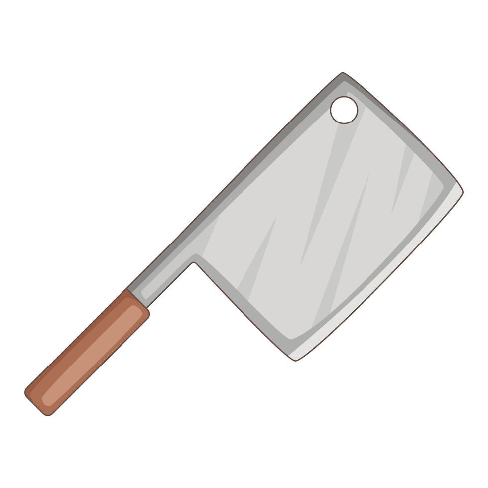 Meat knife icon, cartoon style vector