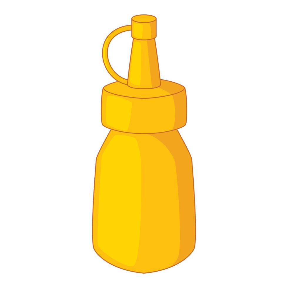 Bottle of mustard icon, cartoon style vector