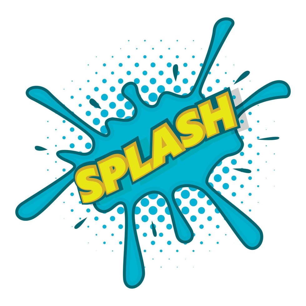 Splash text and effect icon, pop art style vector