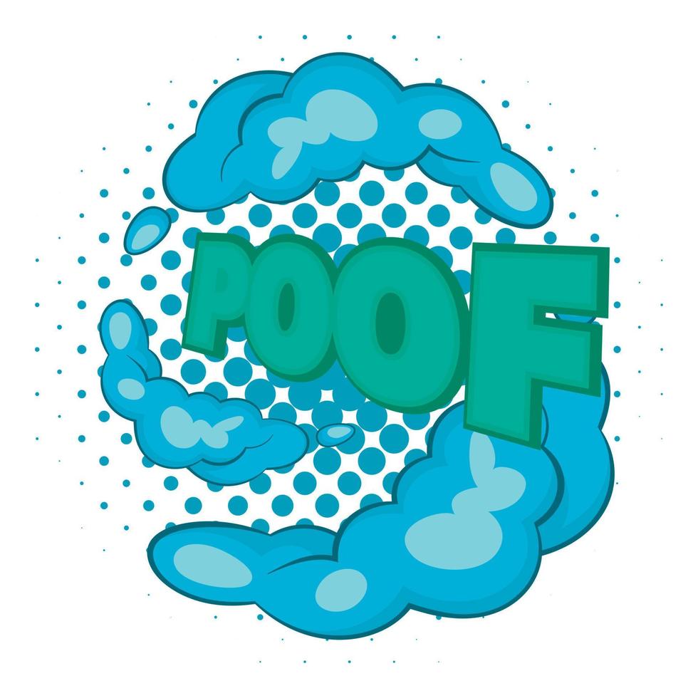 Bubble with expression Poof icon, pop art style vector