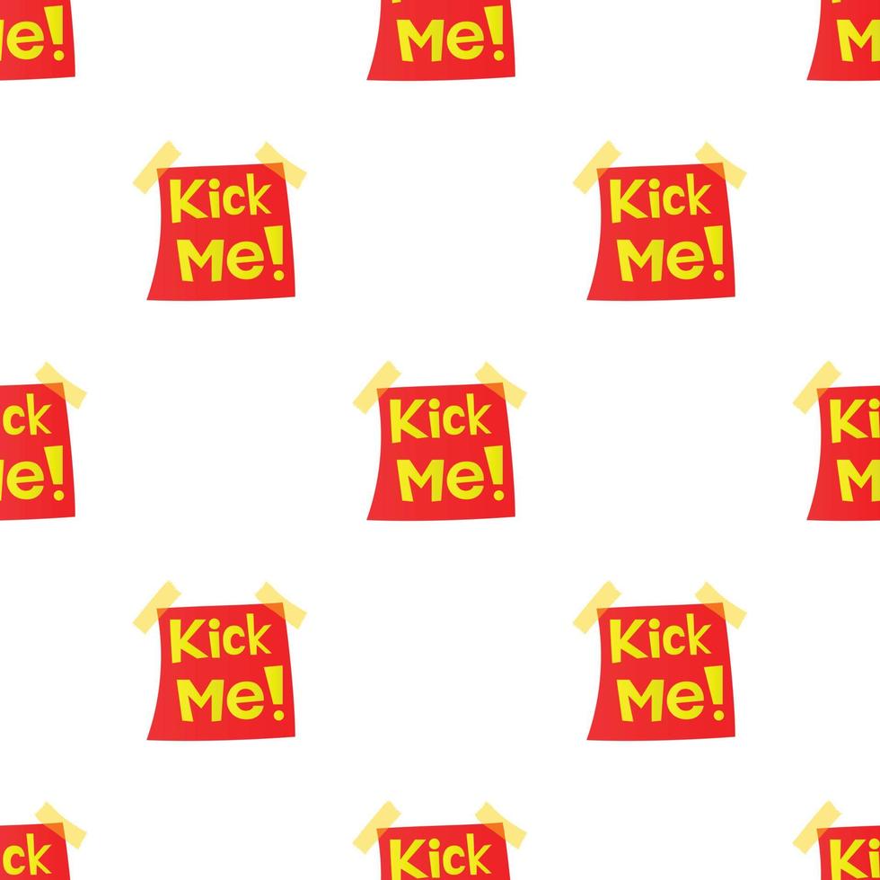 Kick me, april fools day sticker pattern seamless vector