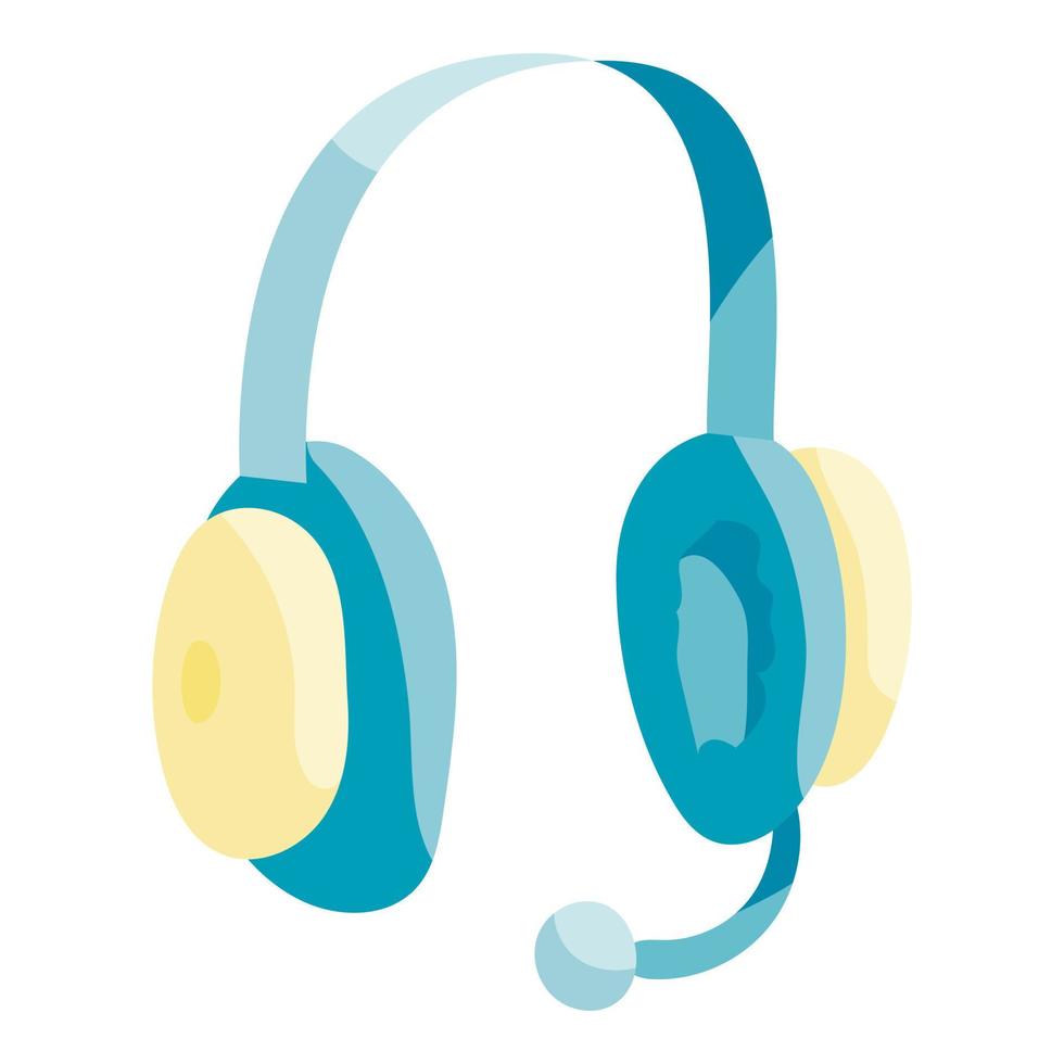 icono de auriculares, estilo de dibujos animados vector