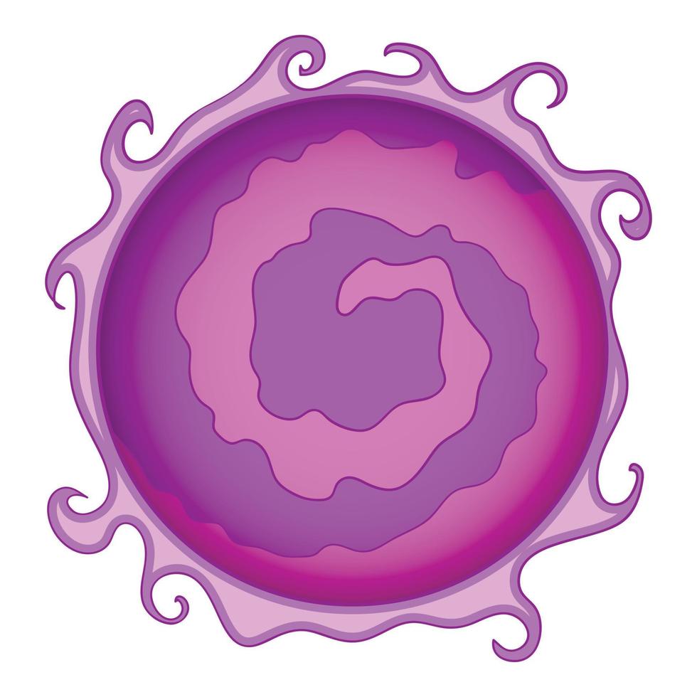 Purple planet icon, cartoon style vector