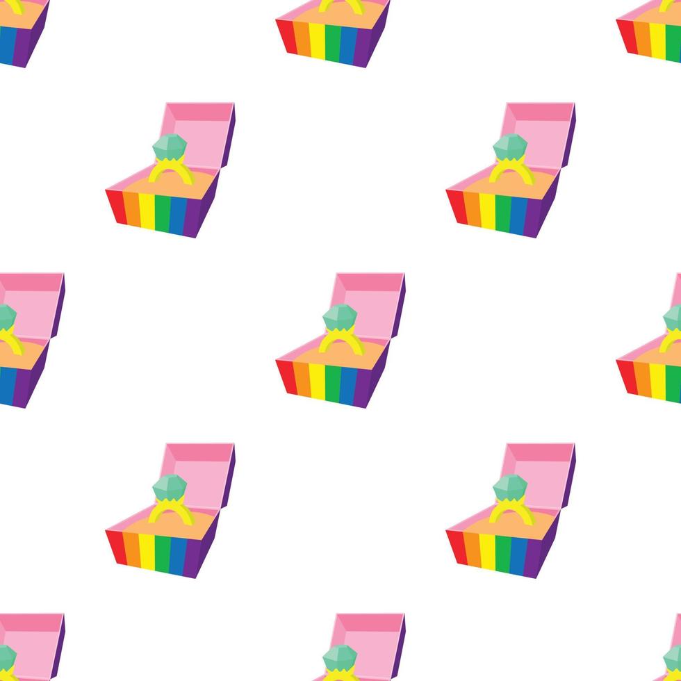 Ring in a box of color LGBT pattern seamless vector