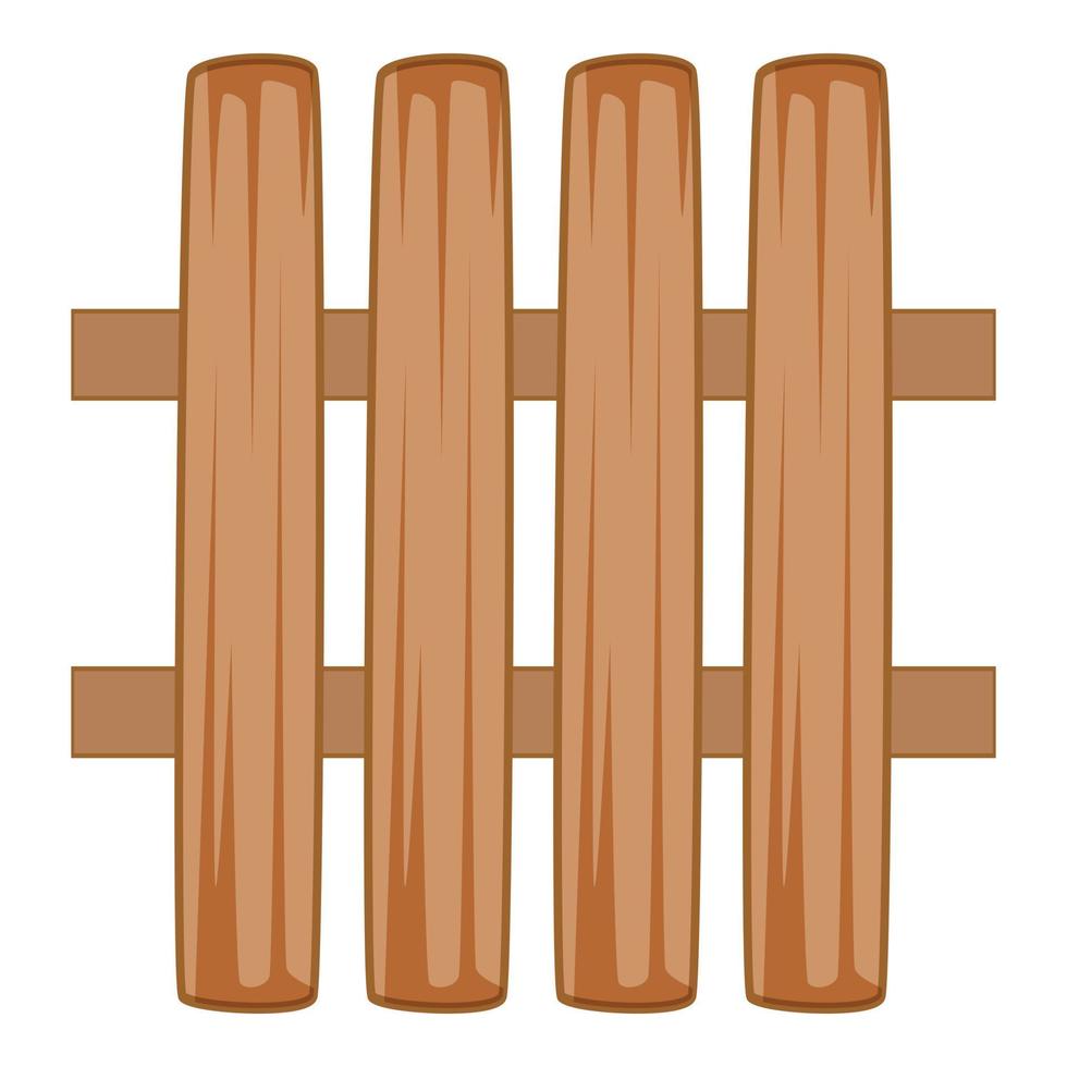 Wooden fence icon, cartoon style vector