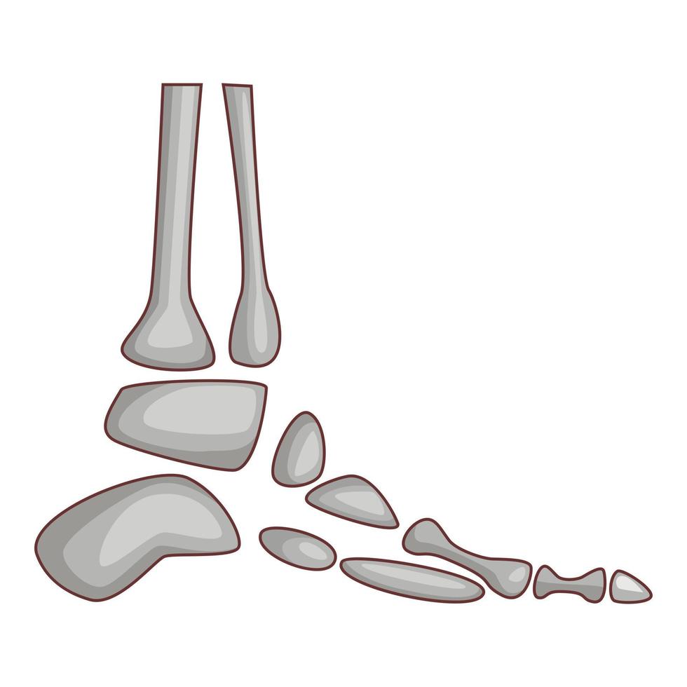 icono de huesos del pie, estilo de dibujos animados vector
