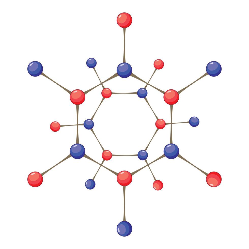 icono de la ciencia química, estilo de dibujos animados vector