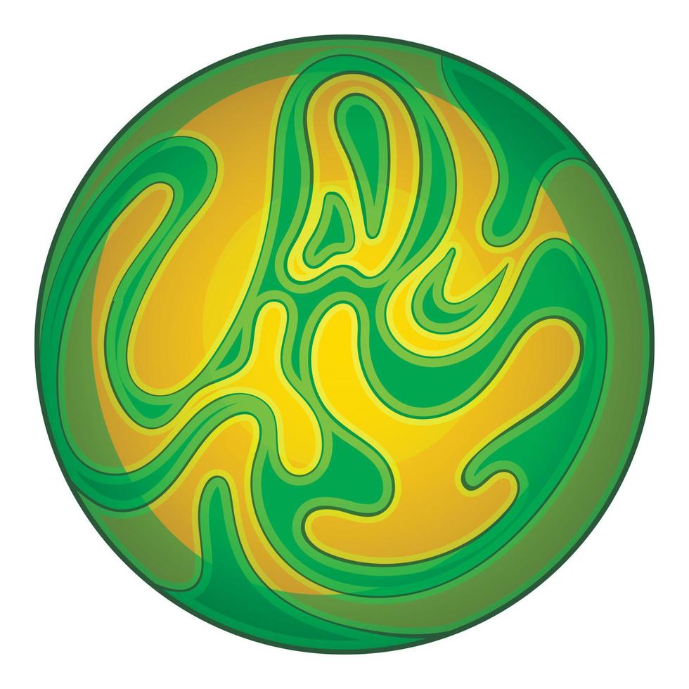 Green planet icon, cartoon style vector