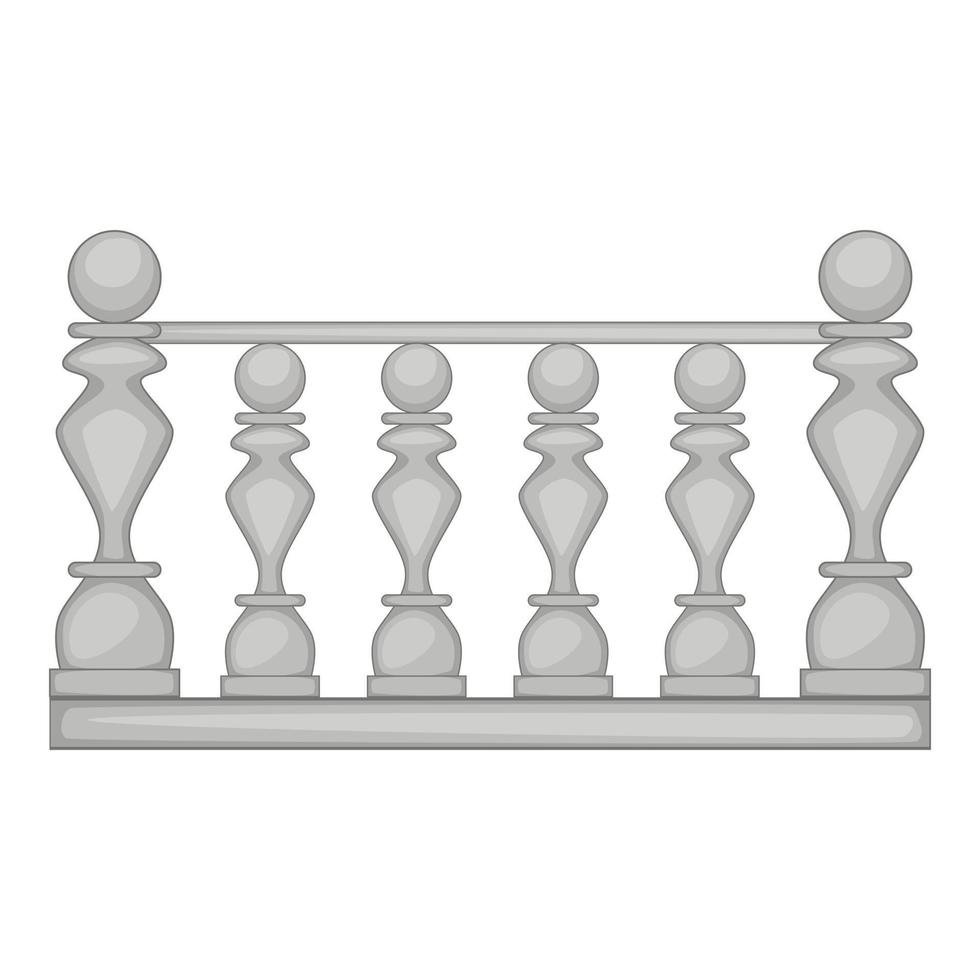 Classic stone balustrade icon, cartoon style vector