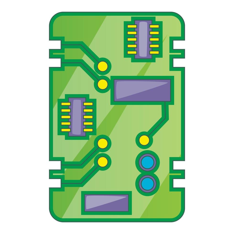 icono de placa de circuito de teléfono, estilo de dibujos animados vector