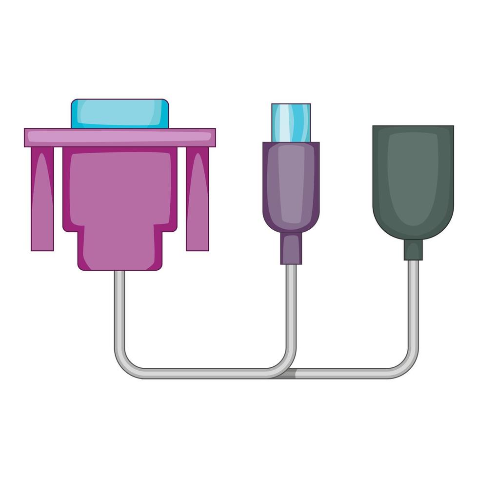 icono de cable de audio, estilo de dibujos animados vector