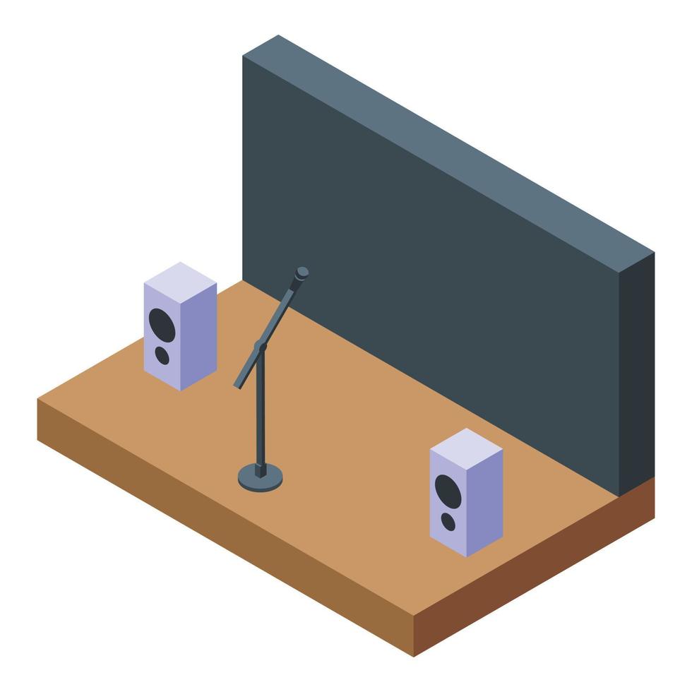 Motivational speaker scene icon isometric vector. Seminar audience vector