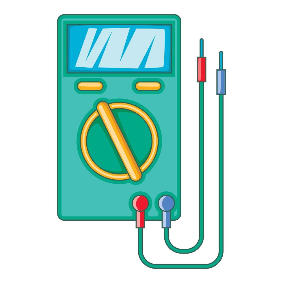 Digital multimeter icon, cartoon style vector