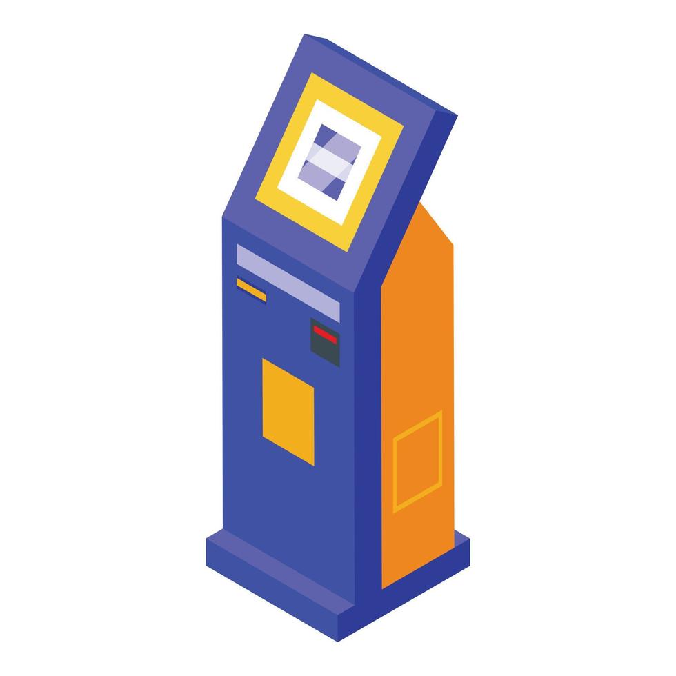 Parcel delivery kiosk icon isometric vector. Post door vector