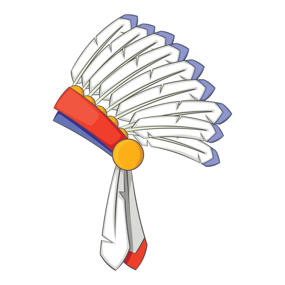 War bonnet icon , cartoon style vector