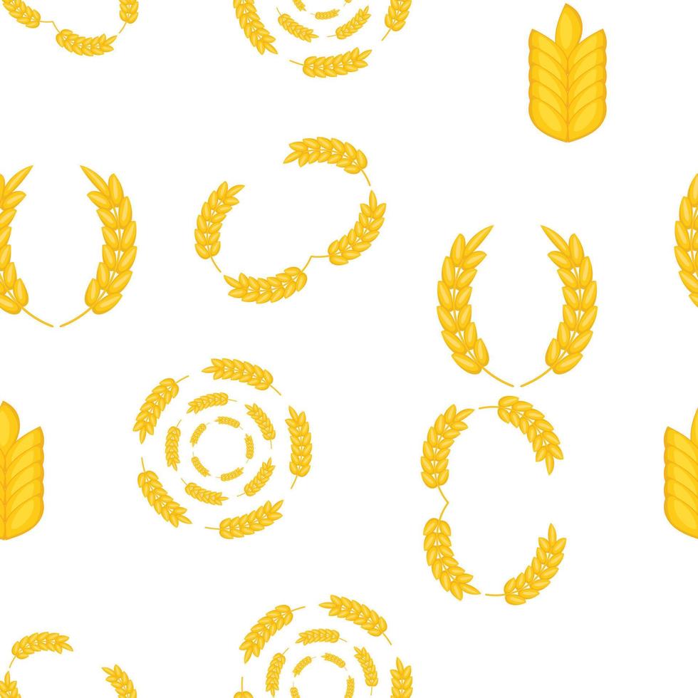 Wheat cereal pattern, cartoon style vector