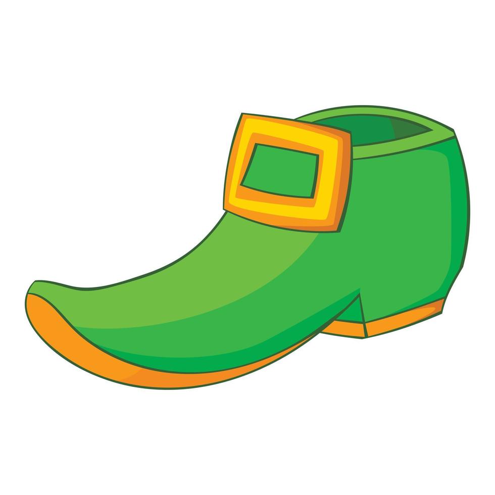 Green boot icon, cartoon style vector
