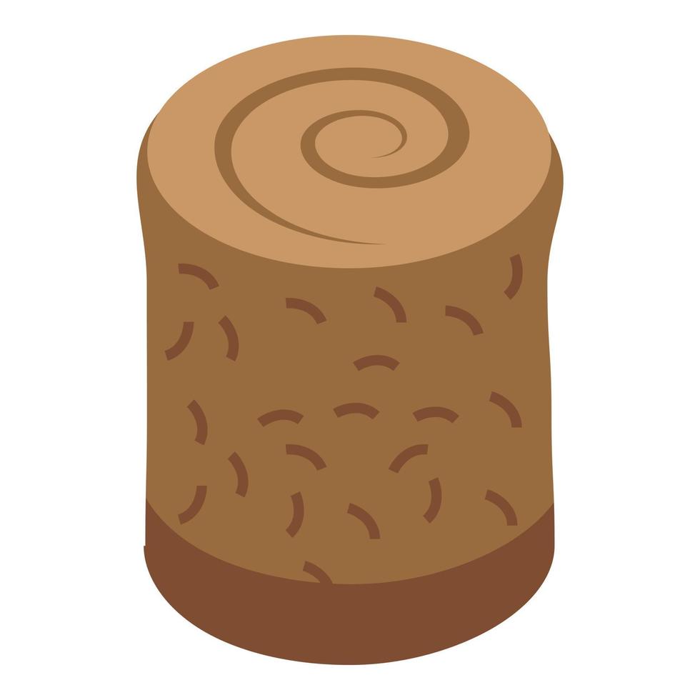 Pile stack bale icon isometric vector. Dry field vector