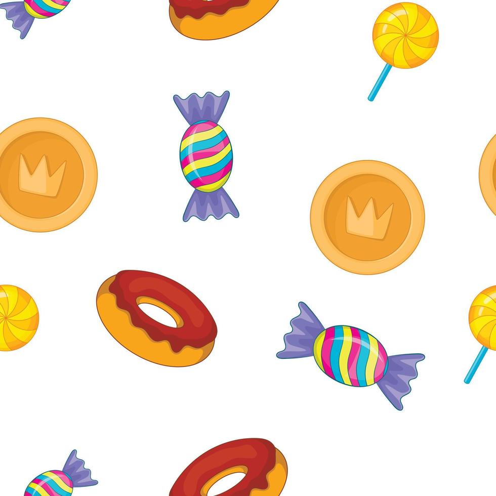 Sweets pattern, cartoon style vector