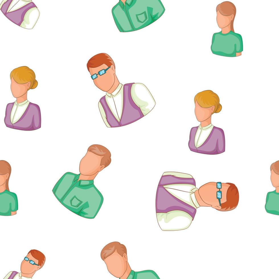 Avatar people pattern, cartoon style vector