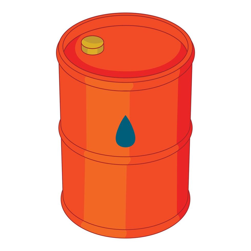 Oil barrel icon, cartoon style vector