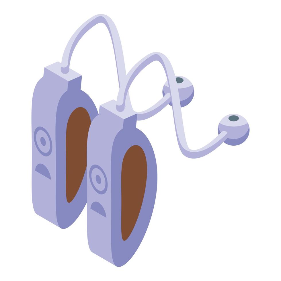 Check deaf device icon isometric vector. Aid ear loss vector