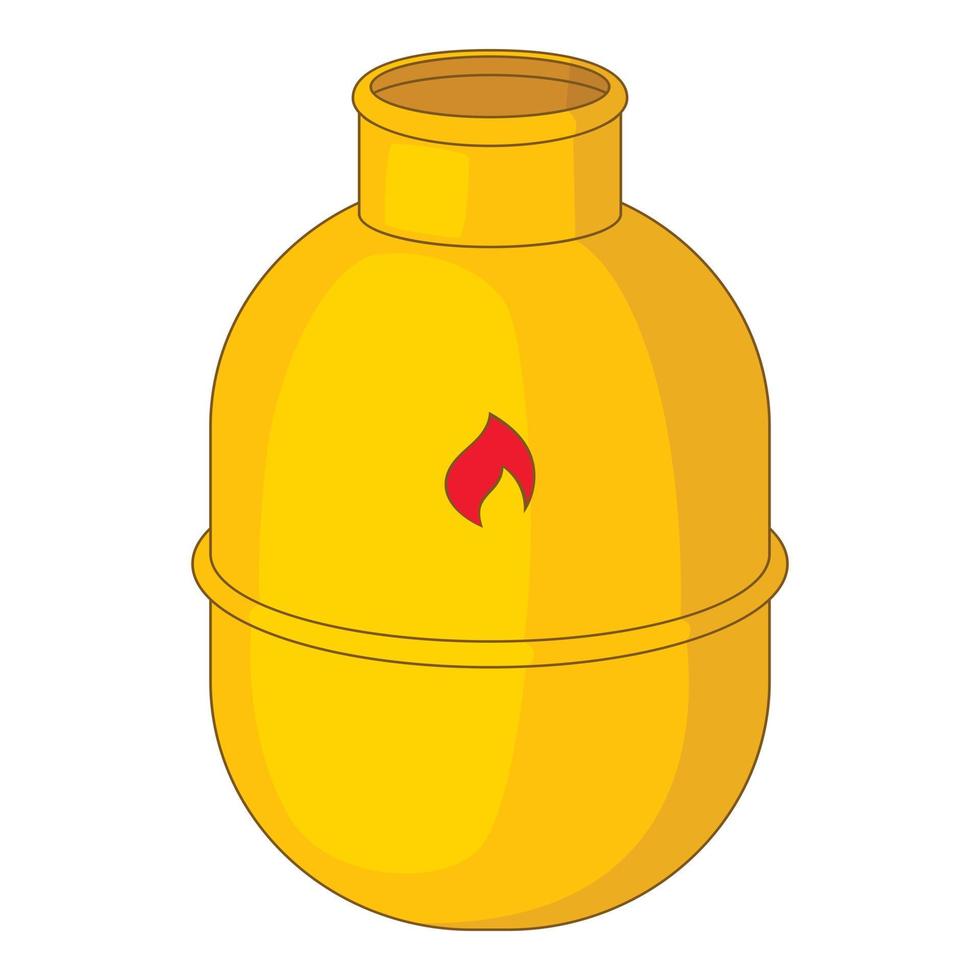 Gas bottle icon, cartoon style vector