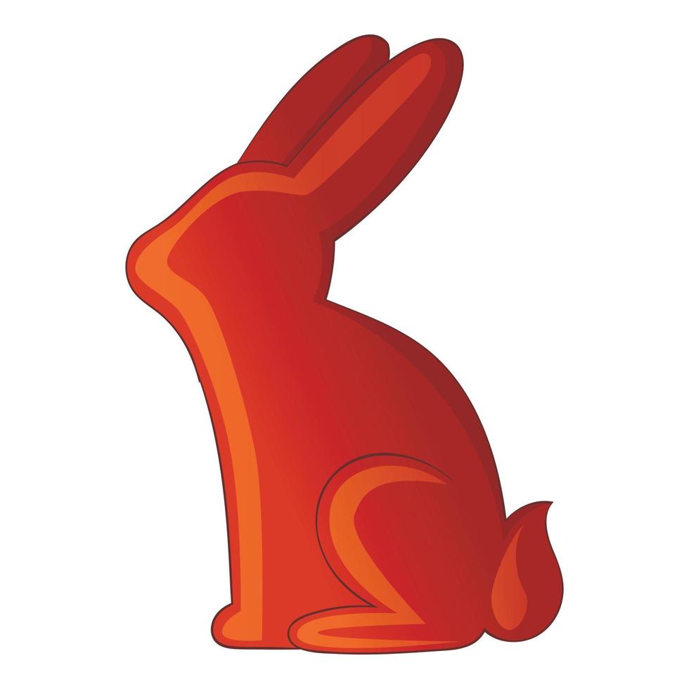 Chocolate bunny icon, cartoon style vector
