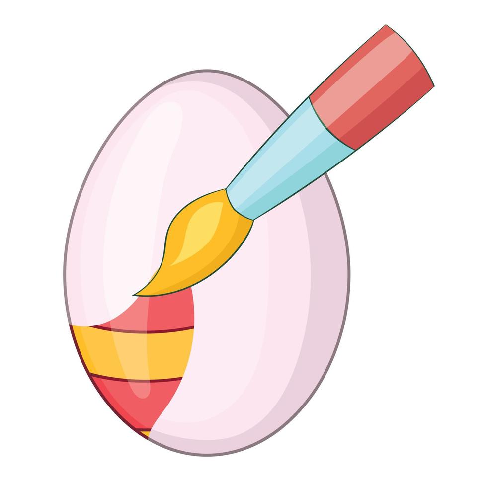 Painting egg icon, cartoon style vector