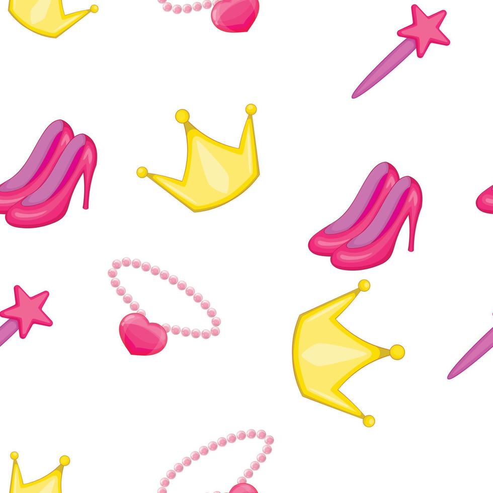 Princess girl pattern, cartoon style vector