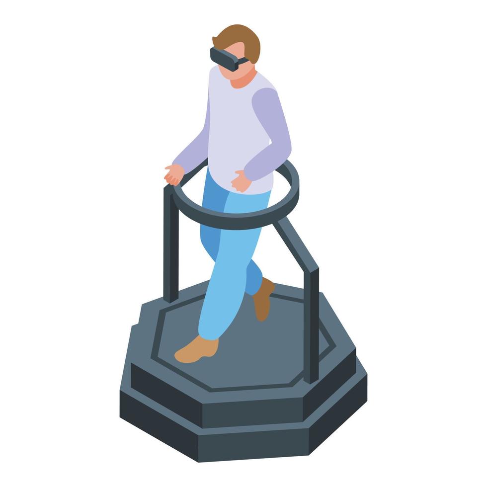 Walking vr platform icon isometric vector. Metaverse reality vector