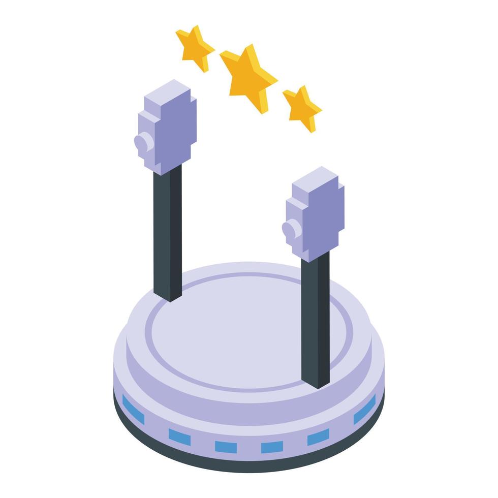 Star rating vr platform icon isometric vector. Virtual reality vector