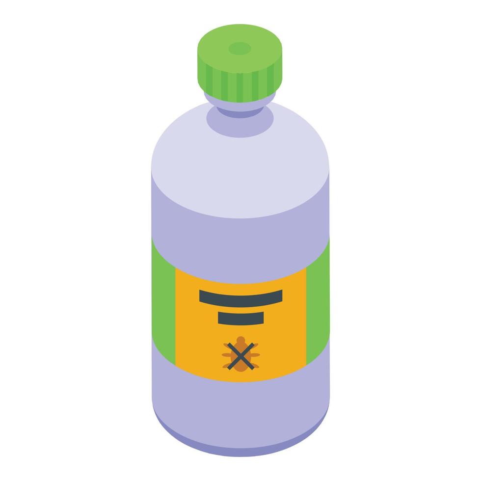 Chemical bug bottle icon isometric vector. Control pest vector