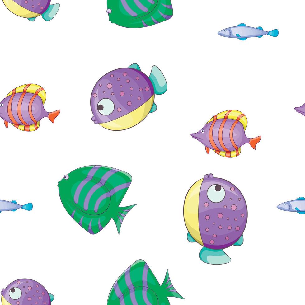 Fish pattern, cartoon style vector