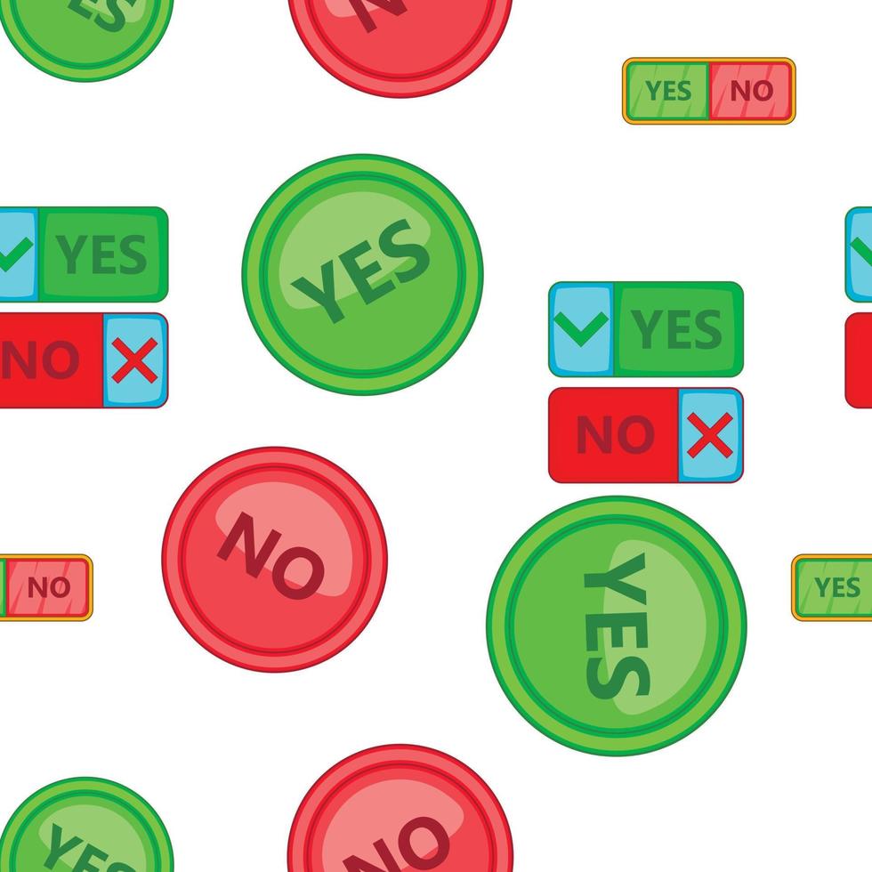 Cross and tick pattern, cartoon style vector