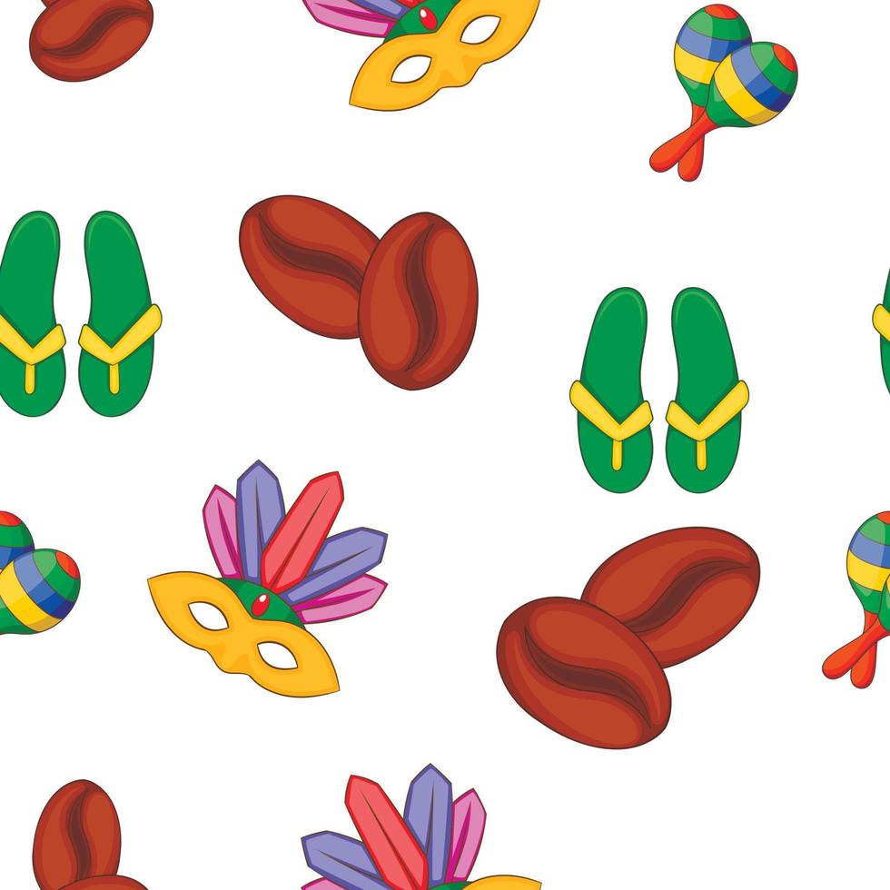 Country Brazil pattern, cartoon style vector