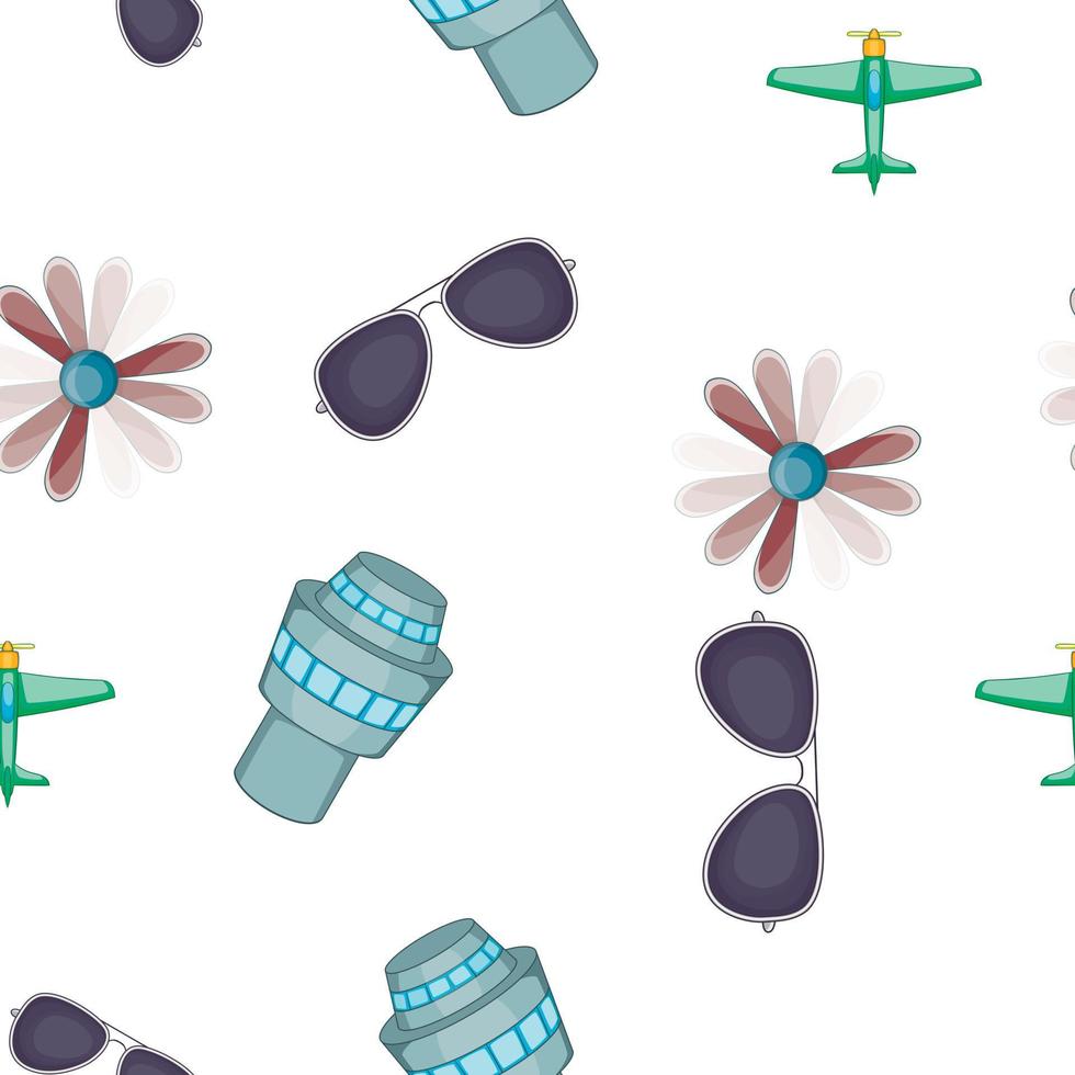 Aircraft pattern, cartoon style vector