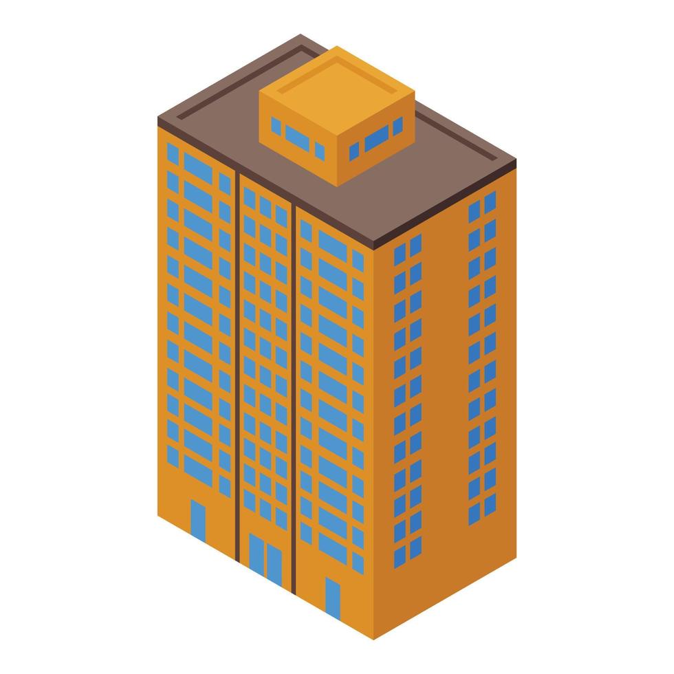 Window multistory building icon isometric vector. City office vector