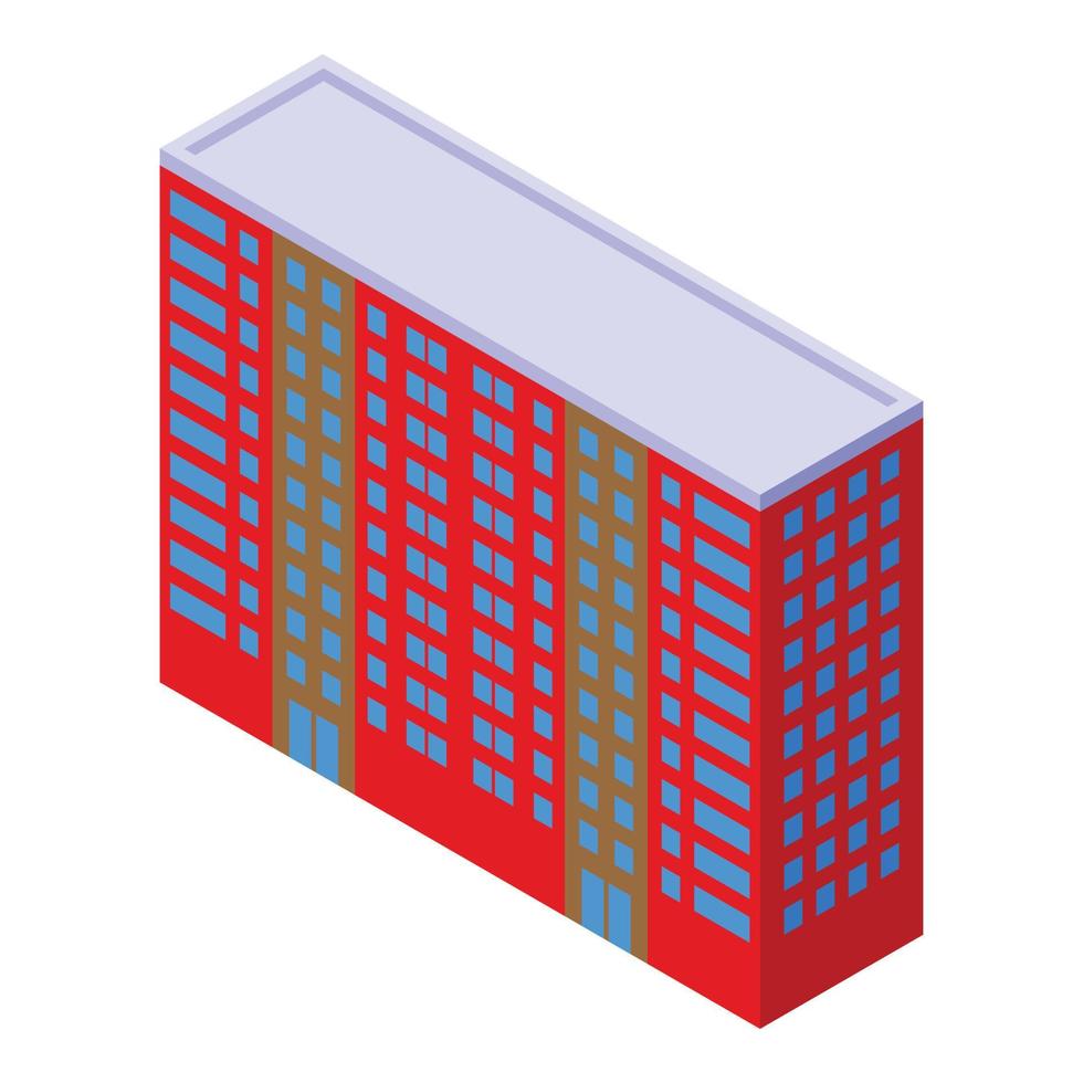 Miniature multistory building icon isometric vector. City office vector