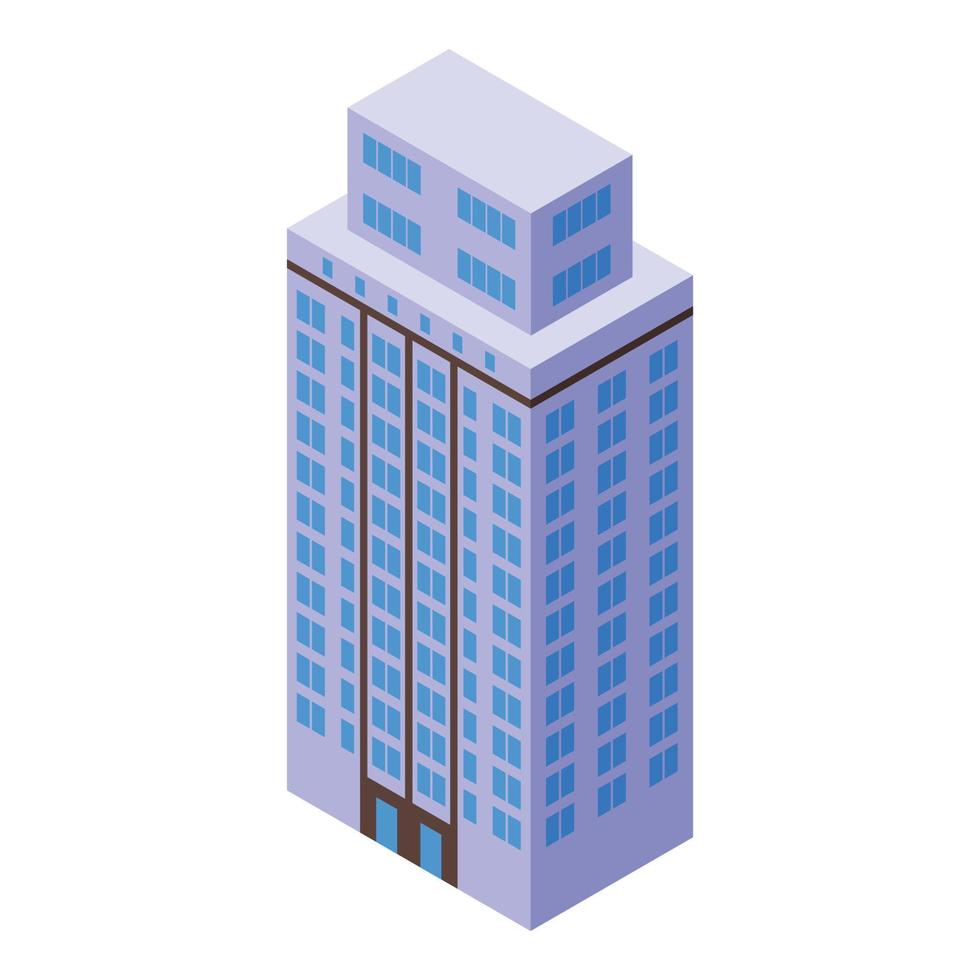 Modern multistory building icon isometric vector. City house vector