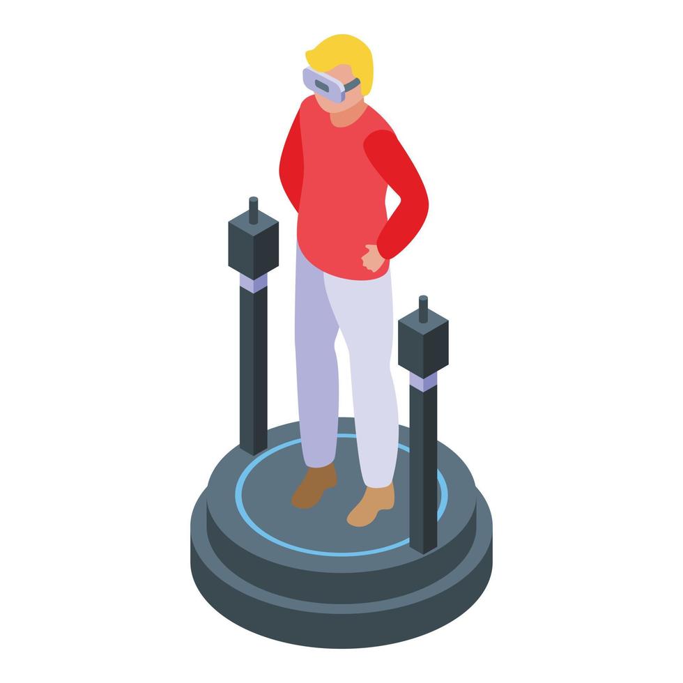 Man vr platform icon isometric vector. Virtual reality vector