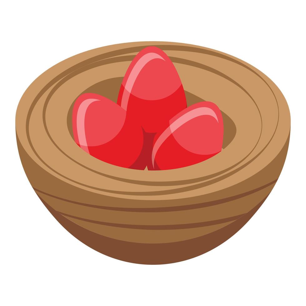 icono de huevos de pascua rojo vector isométrico. dulce de chocolate