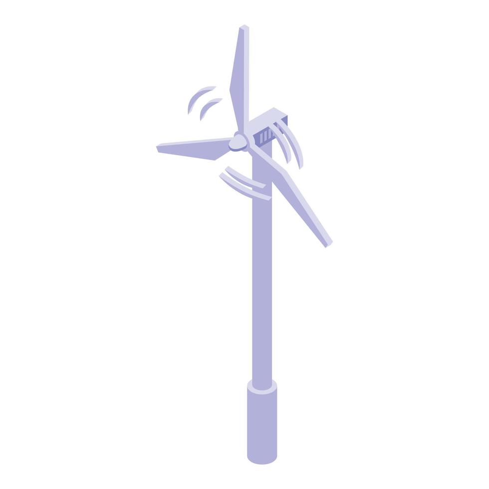 vector isométrico del icono de la turbina eólica. granja ecologica