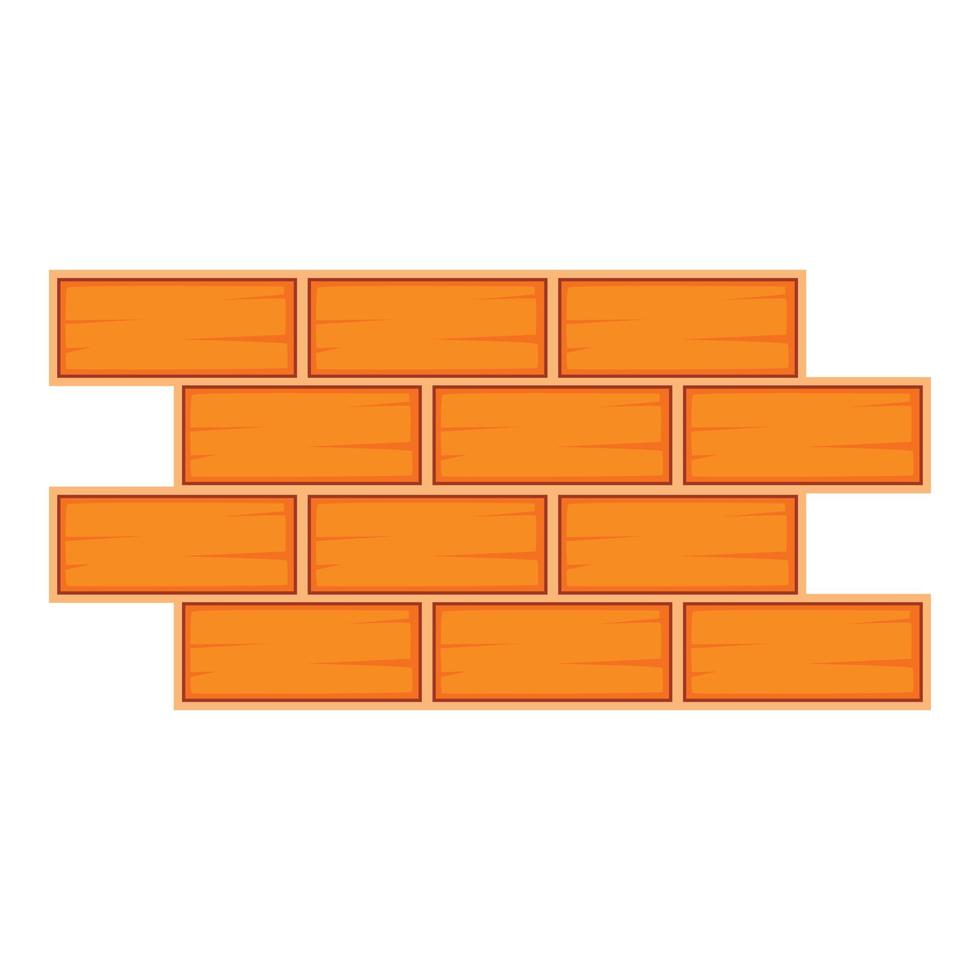 Brick wall icon, cartoon style vector