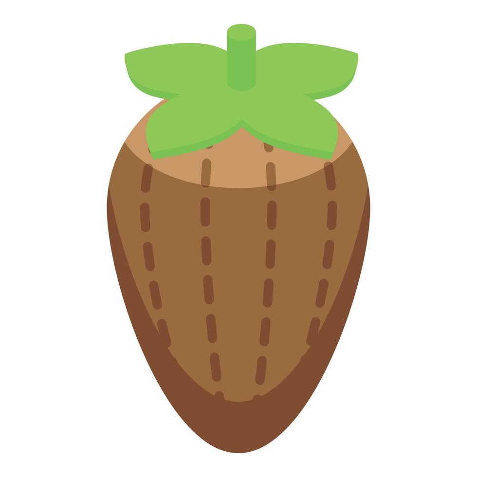 icono de fresa de chocolate vector isométrico. caramelo sorpresa